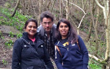 (from left to right:) GYA members Vidushi Neergheen-Bhujun (Mauritius) and Alexander Kagansky (UK) together with the Mauritian PhD-student Rima Beesoo during the field-trip at the Royal Botanical Garden of Edinburgh (UK). Photo: © Vidushi Neergheen-Bhujun / GYA.