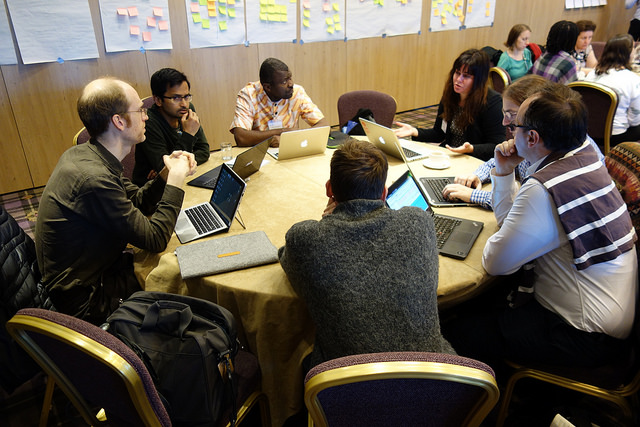 The current GARS Working Group at work during the 2017 AGM in Aviemore (© Shoji Komai 2017)