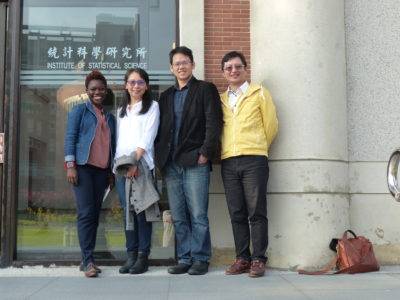 GYA members from left: Tolu Oni, Yi-Hsien Su (alumna), Che Ming Jack Hu, and Hsin-Chou Yang at Academia Sinica